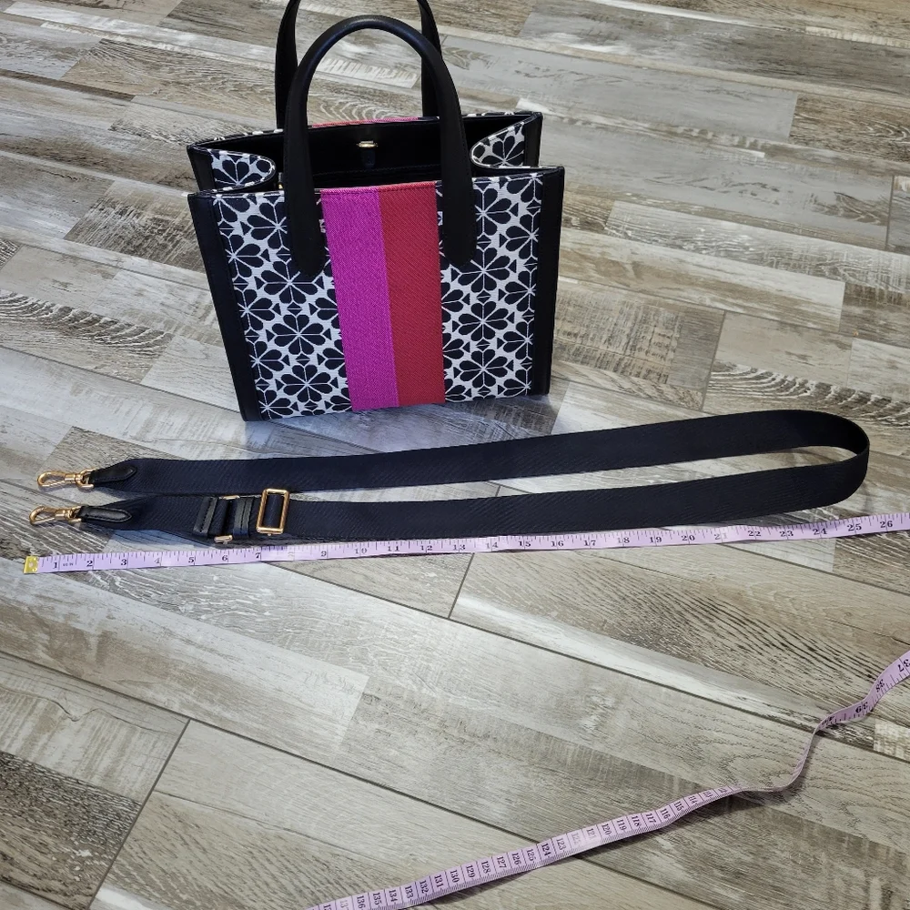 Kate Spade Flower Jacquard Manhattan Stripe Small Tote